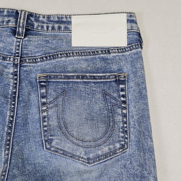 True Religion Womens 29 Jean Halle High Rise Stonewash Stretch Distressed Holes - Picture 11 of 16